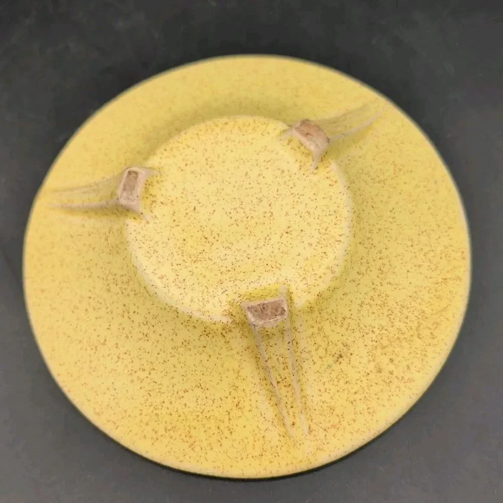 Vtg Brush McCoy Art Pottery Yellow Speckled Bulrush Cattail Bowl USA MCM 6.5